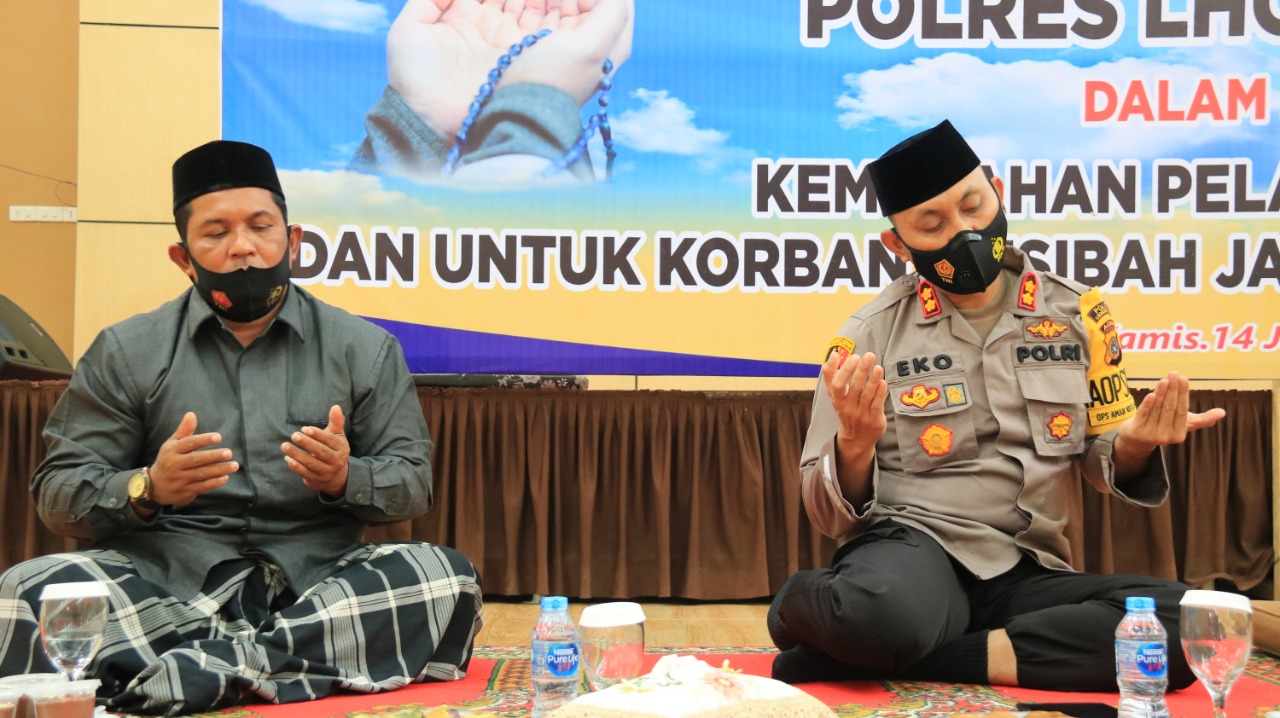 Polres Lhokseumawe Gelar Doa Bersama untuk Korban Sriwijaya Air SJ 182.