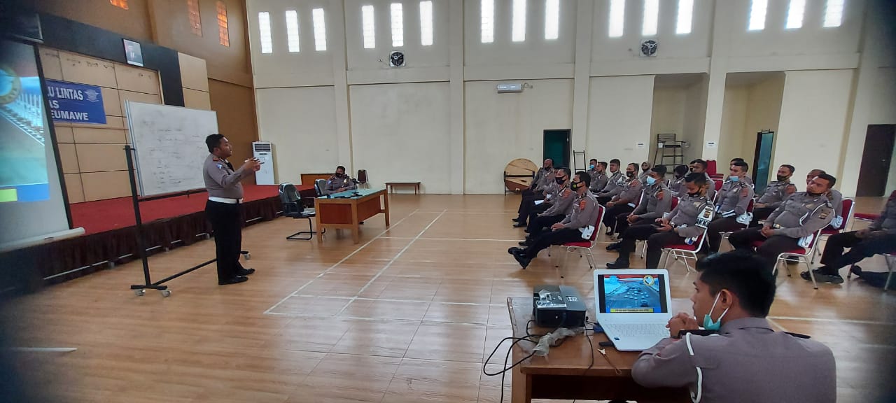 Sat Lantas Polres Lhokseumawe Laksanakan Pelatihan Fungsi Teknis Pengawalan dan Penanganan Laka